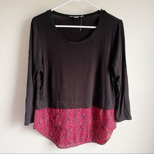 Michael Kors Black Red Snakeskin Career Blouse